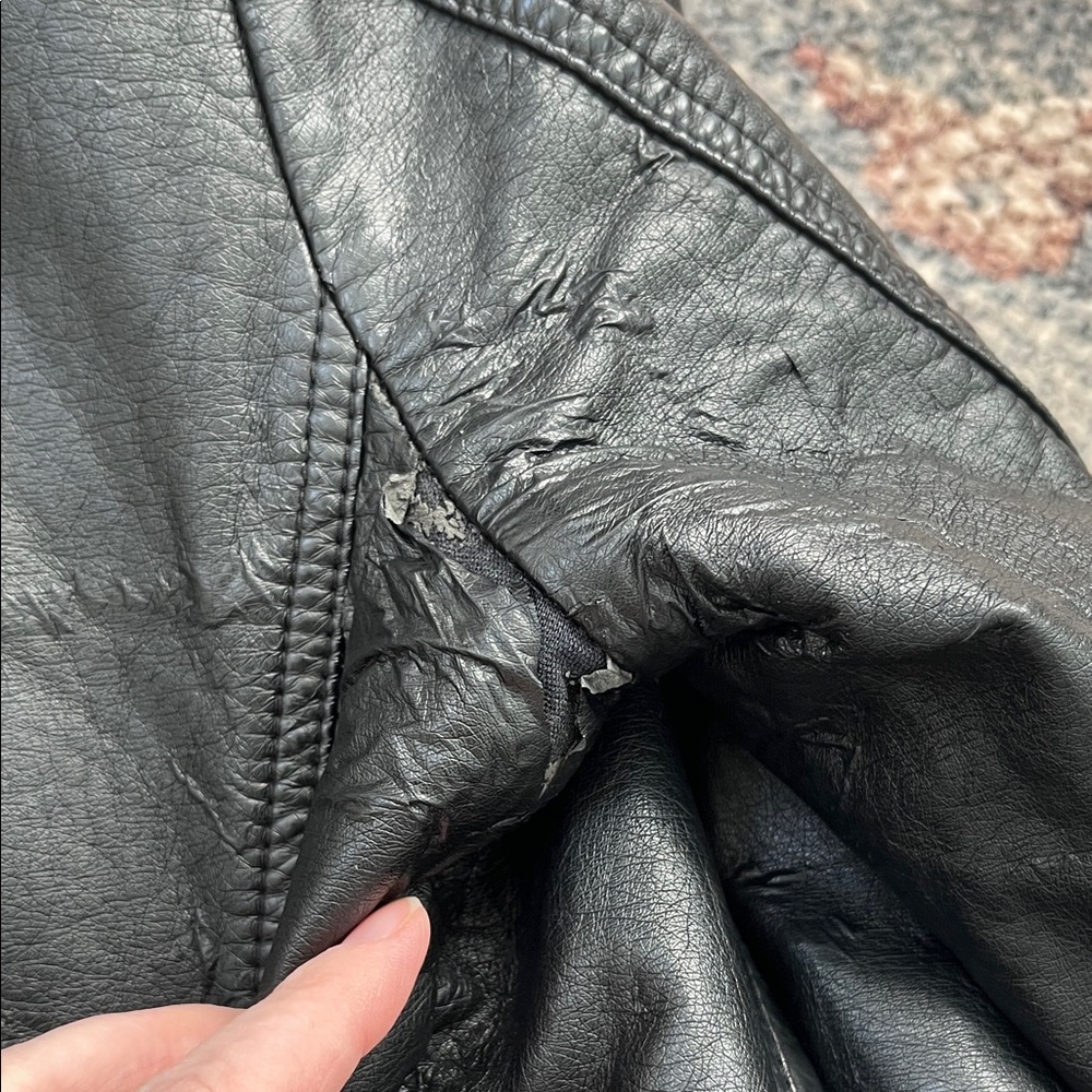 Free People Faux Leather Moto Jacket with Shearling Collar - Picture 5 of 6